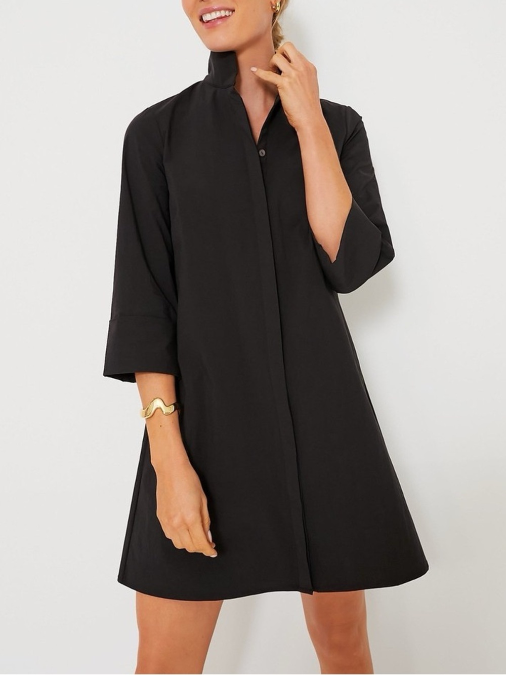 NWT Tuckernuck Black Mandarin Collar Tunic Mini Dress XXL